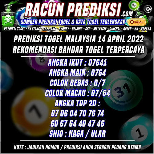 Prediksi Togel Malaysia 14 April 2022 Rekomendasi Terpercaya