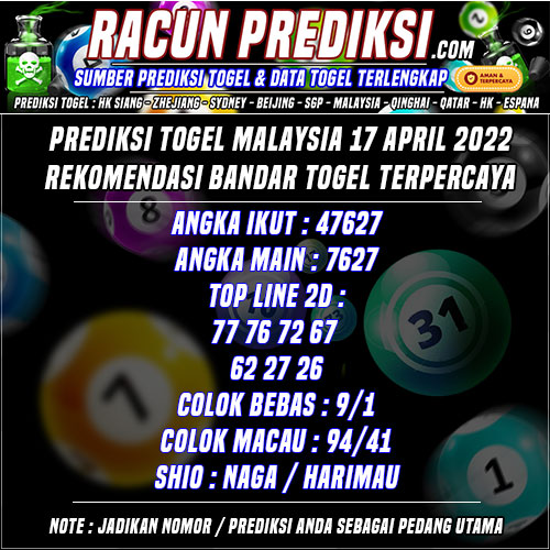 Prediksi Togel Malaysia 17 April 2022 Rekomendasi Terpercaya